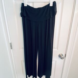 Express Pants Womens Size Medium Fold Down Mid-Rise Black Career Woven Work